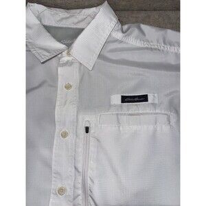 Eddie Bauer Short Sleeve Performance Fishing Shirt Button Up White Men’s XXL